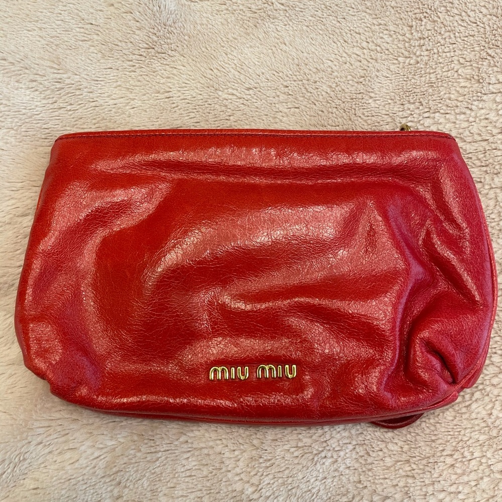 Miu miu red pouch wallet